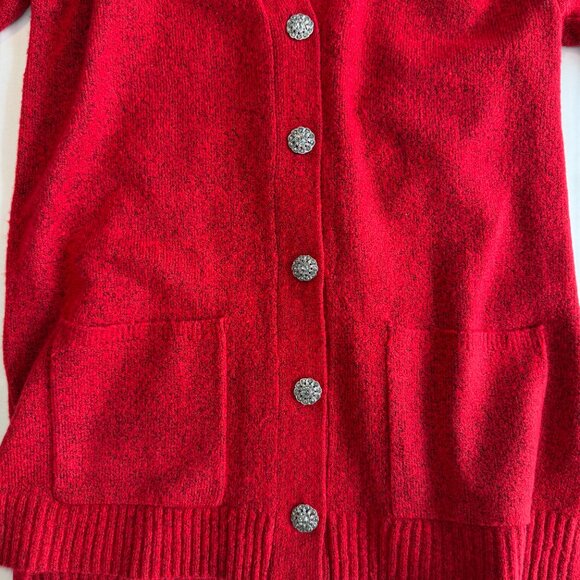 Talbots NWT Jewel Button Cardigan V Neck Red Pockets Size S - Picture 9 of 11